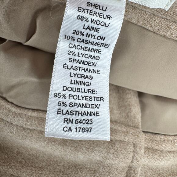 Banana Republic Pants Womens 8 Harrison Wool Cashmere Blend Wide Leg Tan Vintage - Picture 7 of 9